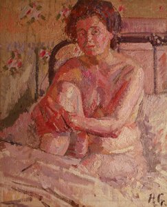 Desnudo en una cama